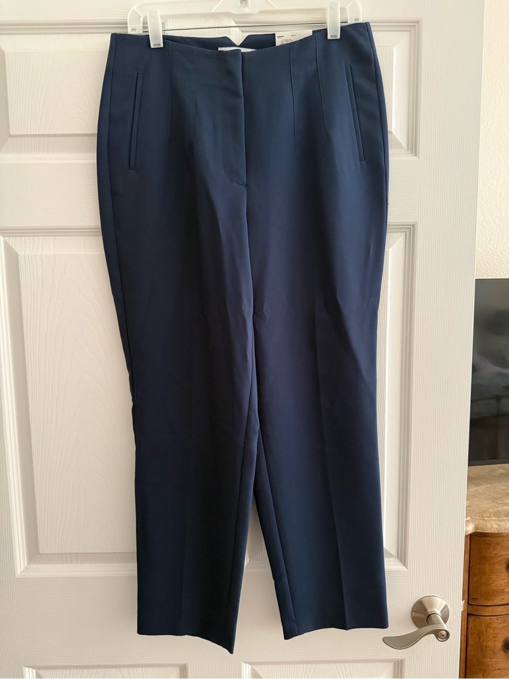 Classic Navy Tapered-Leg Women's Dress Pants